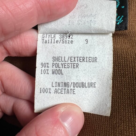 Vintage Wool Oversized Jacket Coat Tench Peacoat Preppy Eclectic Grandma 80s 90s - Picture 10 of 11